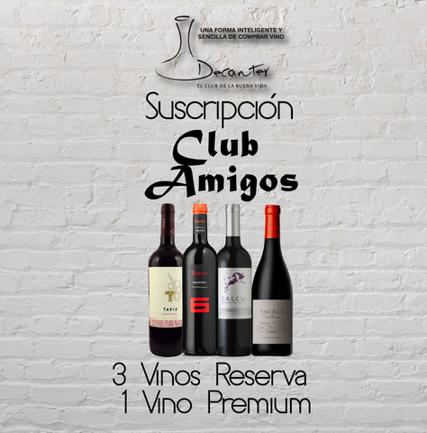 Club Amigos: 3 vinos Reserva y 1 vino Premium