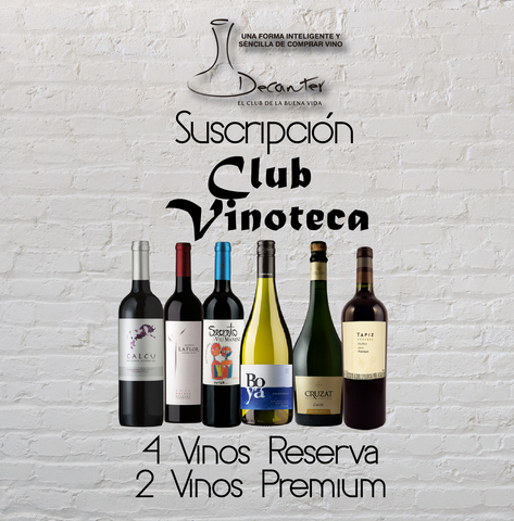 Club Vinoteca: 4 vinos Reserva y 2 vinos Premium
